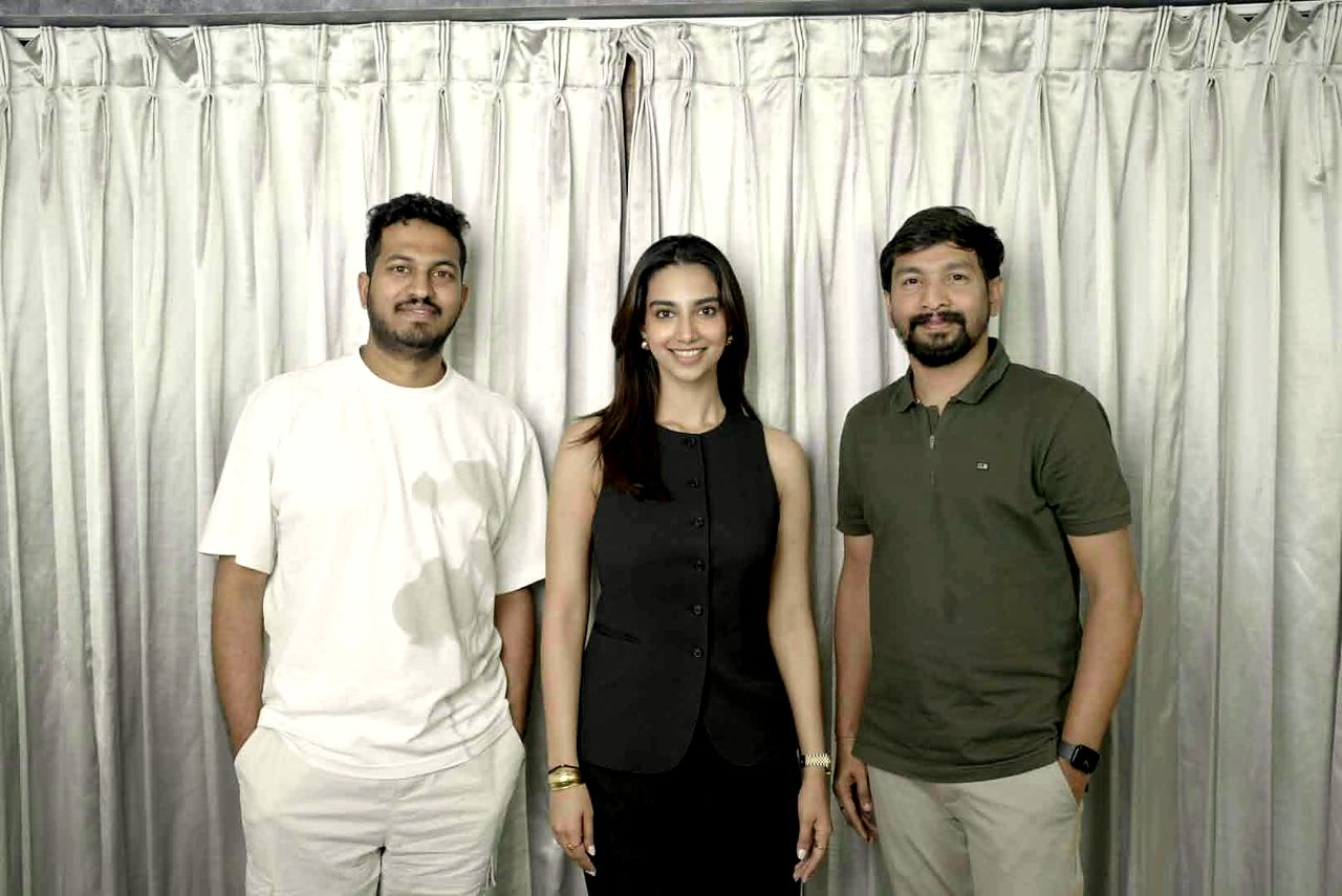 Ram Prayaga, with guests after a recording